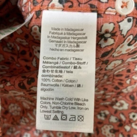 SOLD NWT J. Crew Classic Fit Short-sleeve slub cotton shirt In Orange Floral - Picture 6 of 6